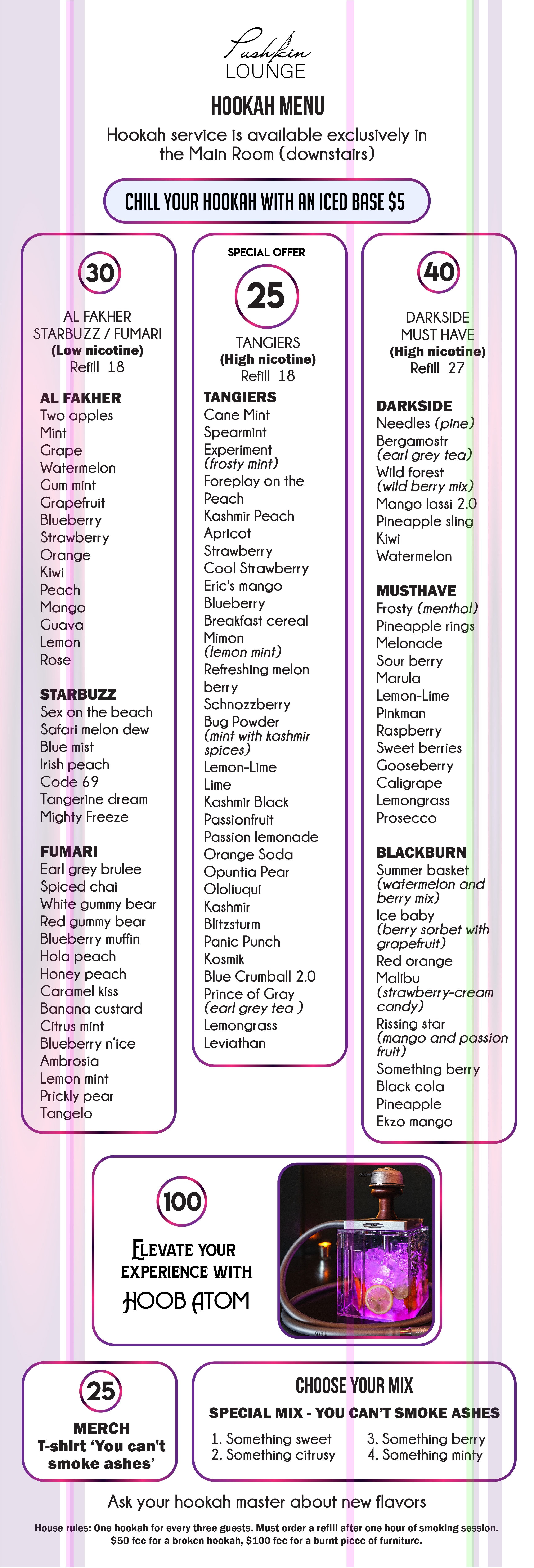 Pushkin Lounge hookah experience
