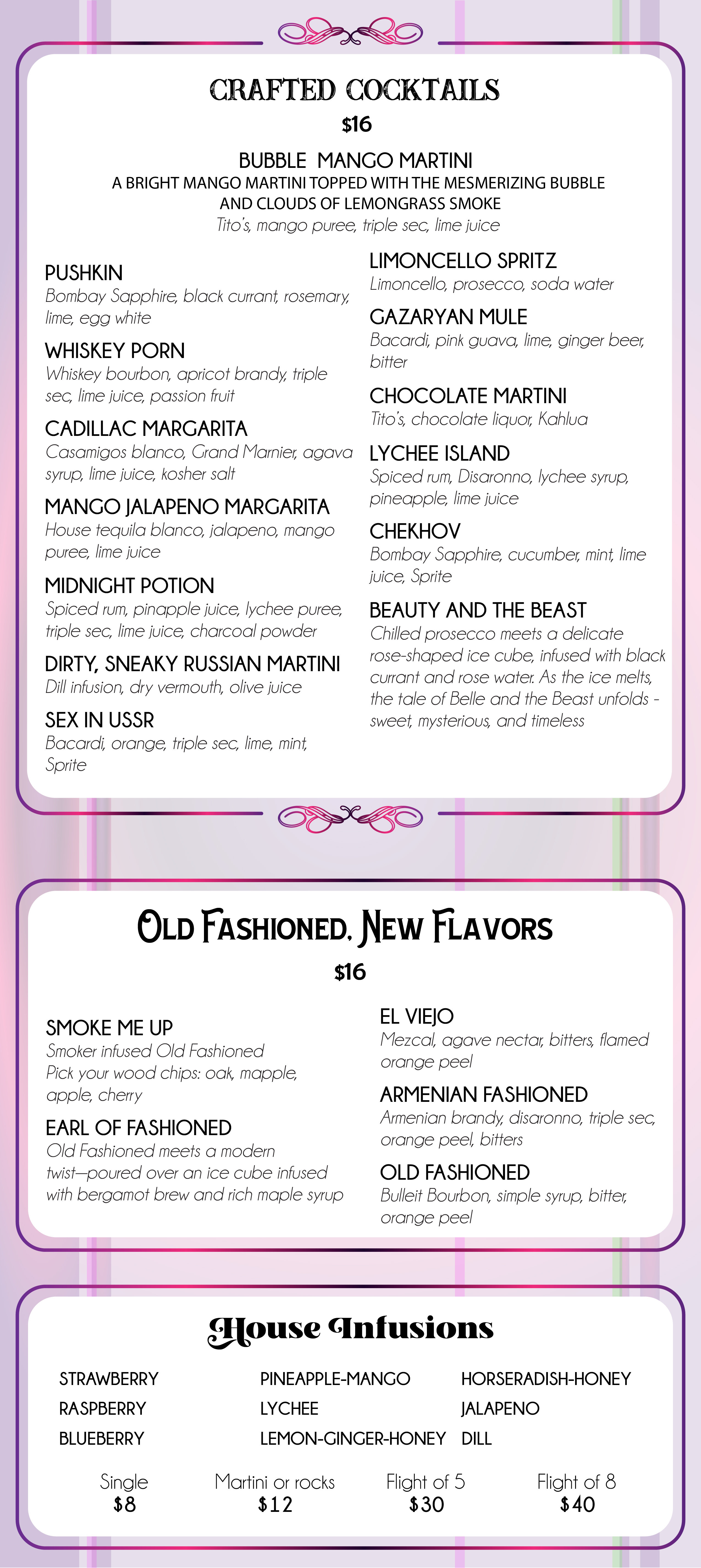 Pushkin Lounge drinks